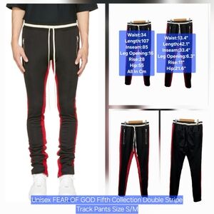 Unisex FEAR OF GOD Fifth Collection Double Stripe Track Pants Size S/M